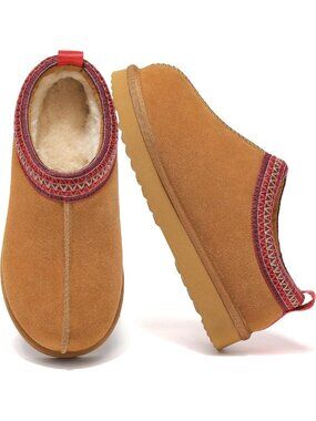 Cozy Women's Suede Winter Slippers | Warm Fuzzy Lined House Shoes for Comfort